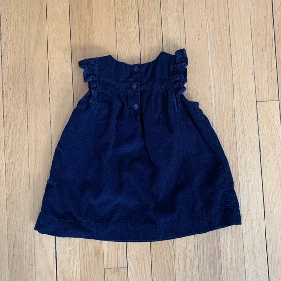 Vintage-style corduroy navy dress sz 12-18M - Picture 2 of 3